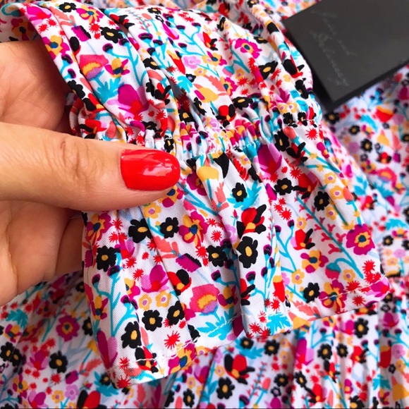 🧡 JANE AND DELANCEY PINK ORANGE RUFFLE TOP! - Picture 9 of 11